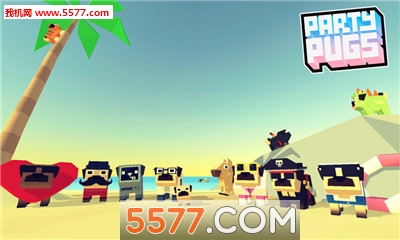 ۻ͹:ɳ̲Go׿Party Pugs: Beach Puzzle GOͼ1