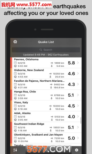 QuakeFeed Earthquake Alerts appͼ1