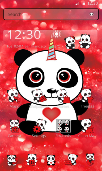 Red Glitter unicorn panda theme׿ͼ0