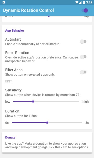 dynamic rotation app°